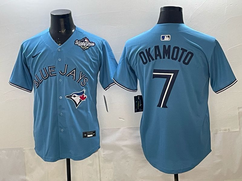Men 2026 Toronto Blue Jays #7 Okamoto Light Blue Game Nike MLB Jersey style 005->toronto blue jays->MLB Jersey